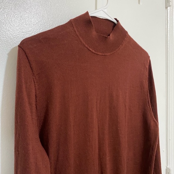 MASSIMO DUTTI MERINO Wool Mock Turtleneck Jersey M Men Warm Sweater - Picture 6 of 15